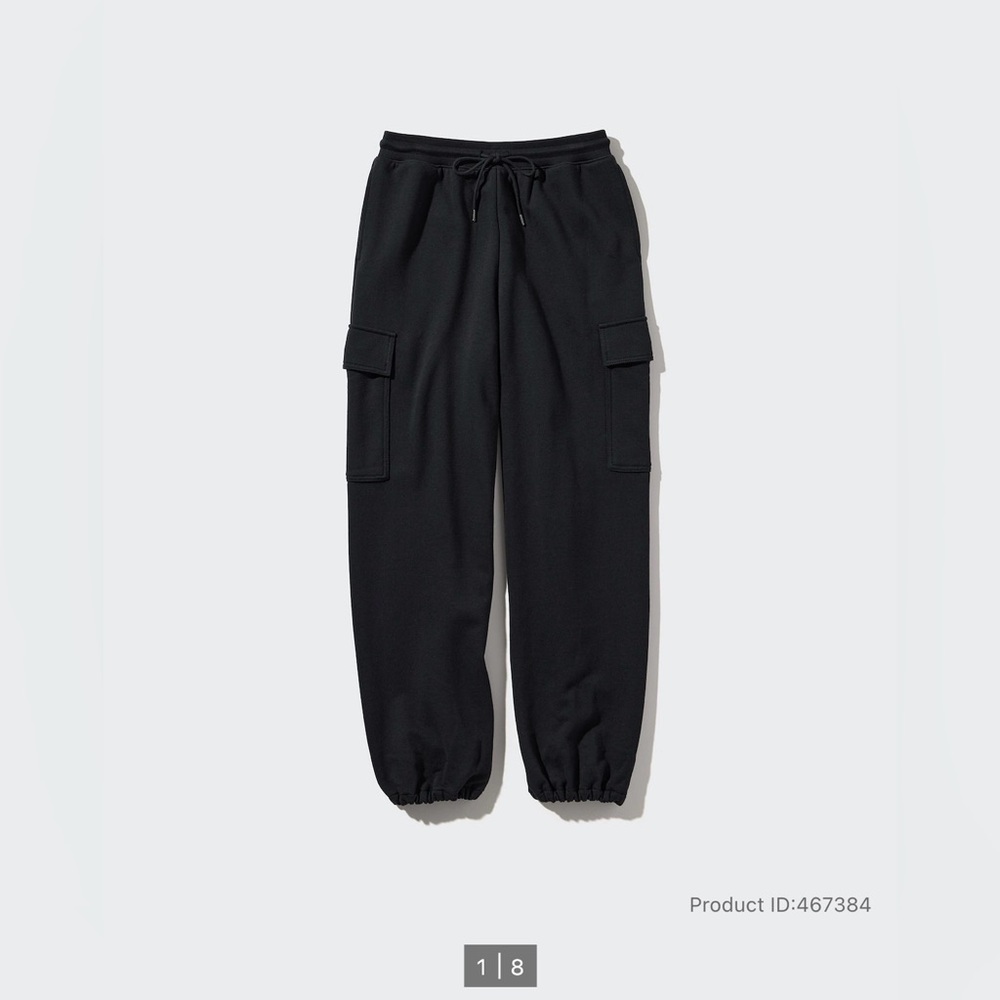Uniqlo Sweat Cargo Pants - Black - Size Medium